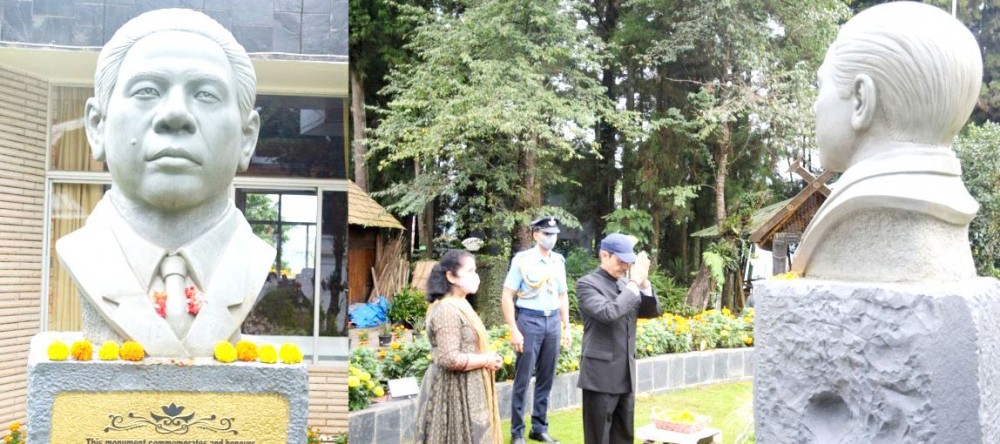 Nagaland Governor, RN Ravi pays tribute on the occasion of Dr Imkongliba Ao’s 62nd martyrdom day. (DIPR Photo)
